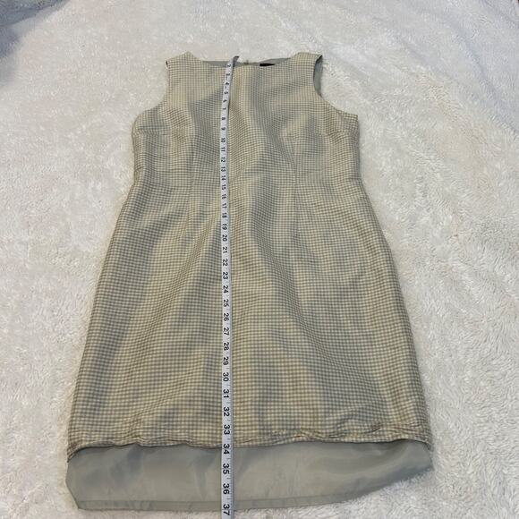 J.G. Hook VTG Sage Green Plaid Dress Silk Sz 12 CottageCore Clean Ballet Girl - Picture 4 of 6